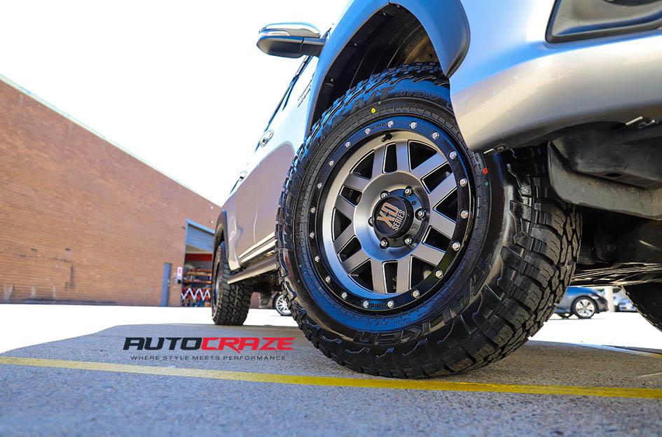 TOYOTA HILUX N80 4WD MACHETE XD MATTE GREY WITH BLACK RING